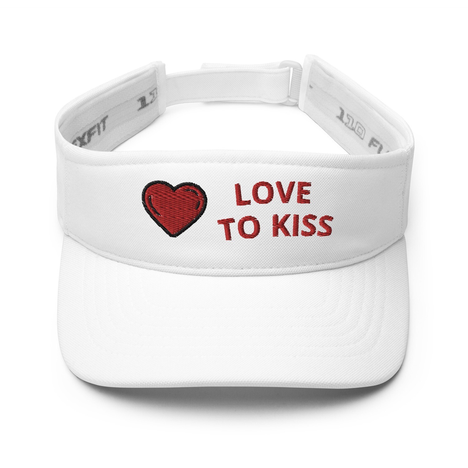 Embroidered Visor Cap - Love To Kiss