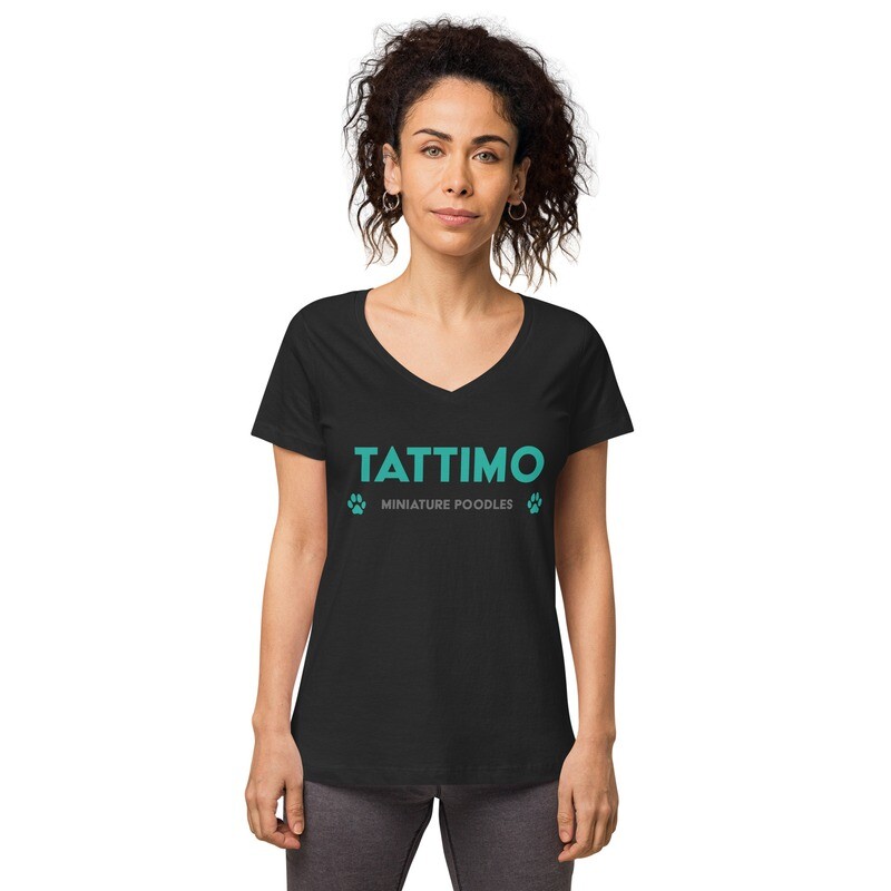 Women’s fitted V-neck t-shirt - TATTIMO, Color: Black, Size: XS