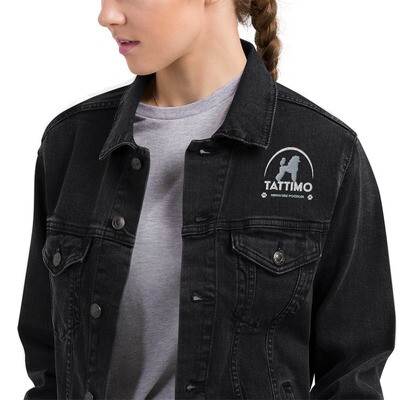 Unisex Embroidered Denim jacket - TATTIMO, Color: Black Denim, Size: S