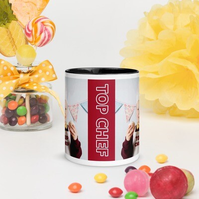 Mug with Color Inside - Personalised Nicci&#39;s Top Chef, Color: Black