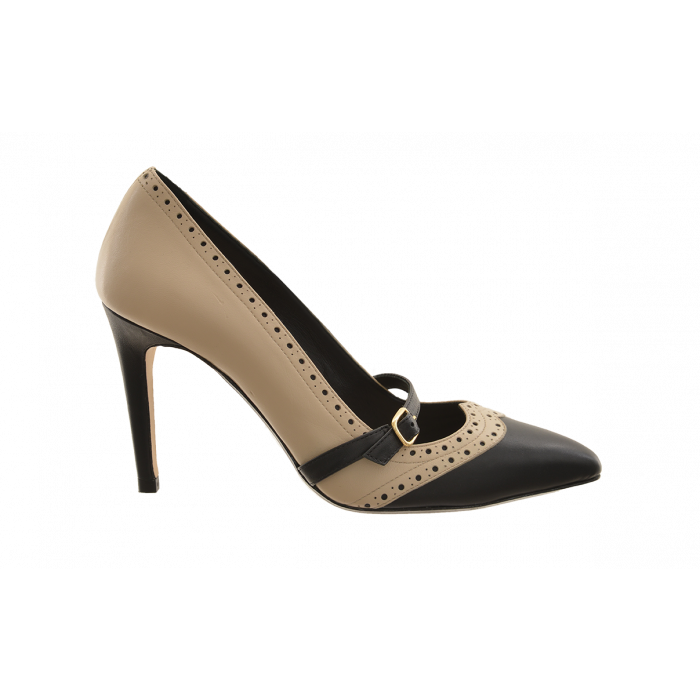 High Heel Two-Tone Brogue Stiletto