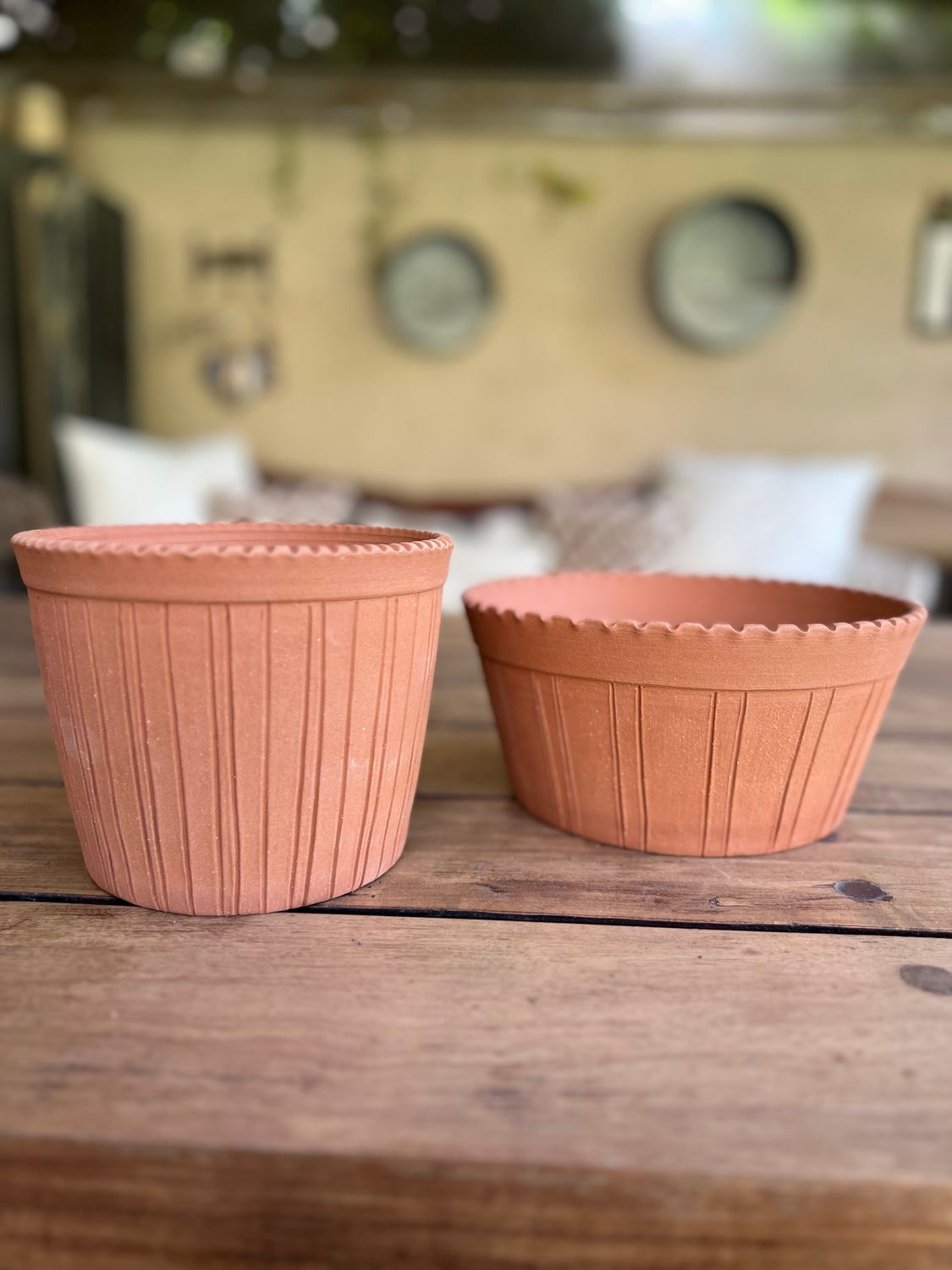 Maceta Rayas Terracota