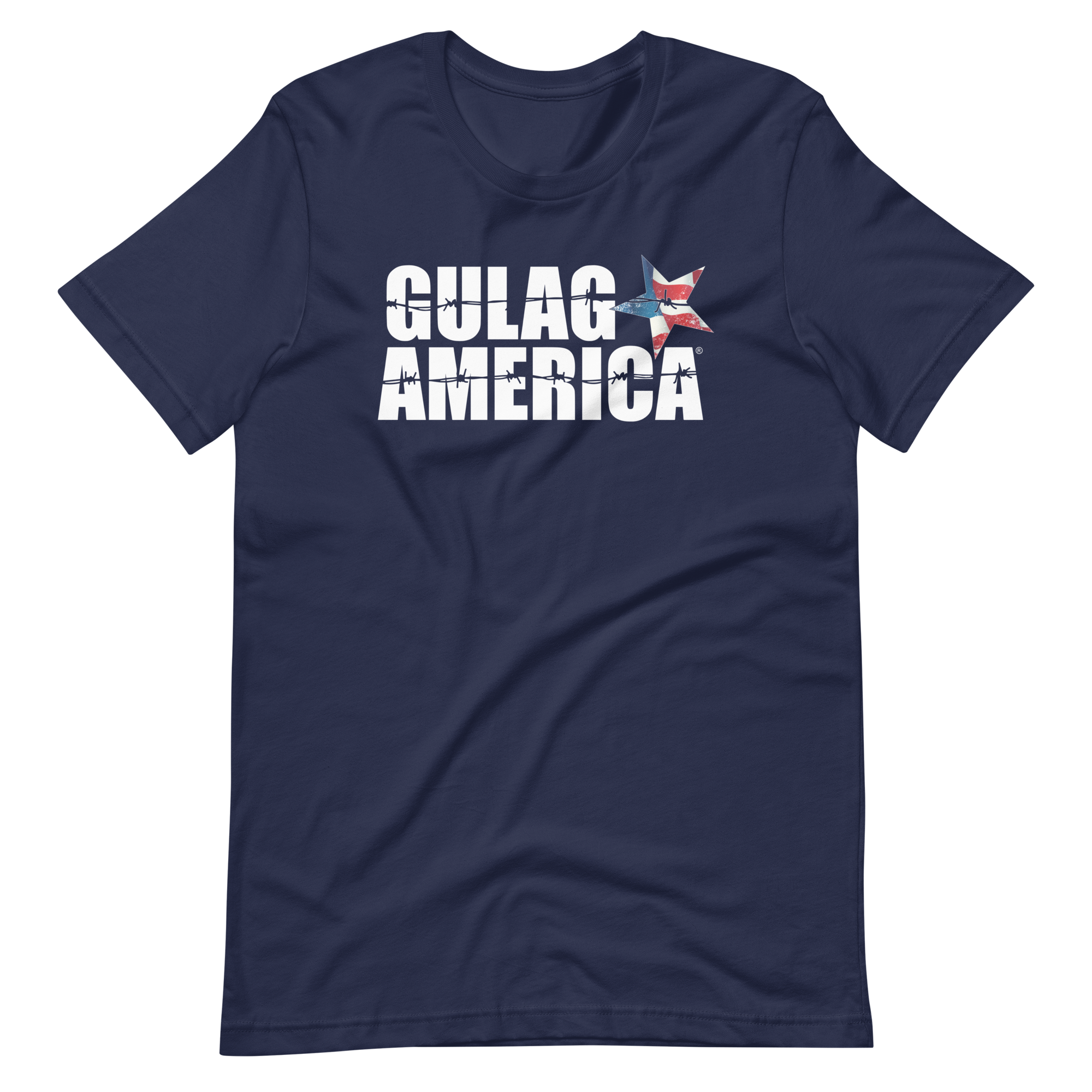 Gulag America Stacked Logo RWB Star