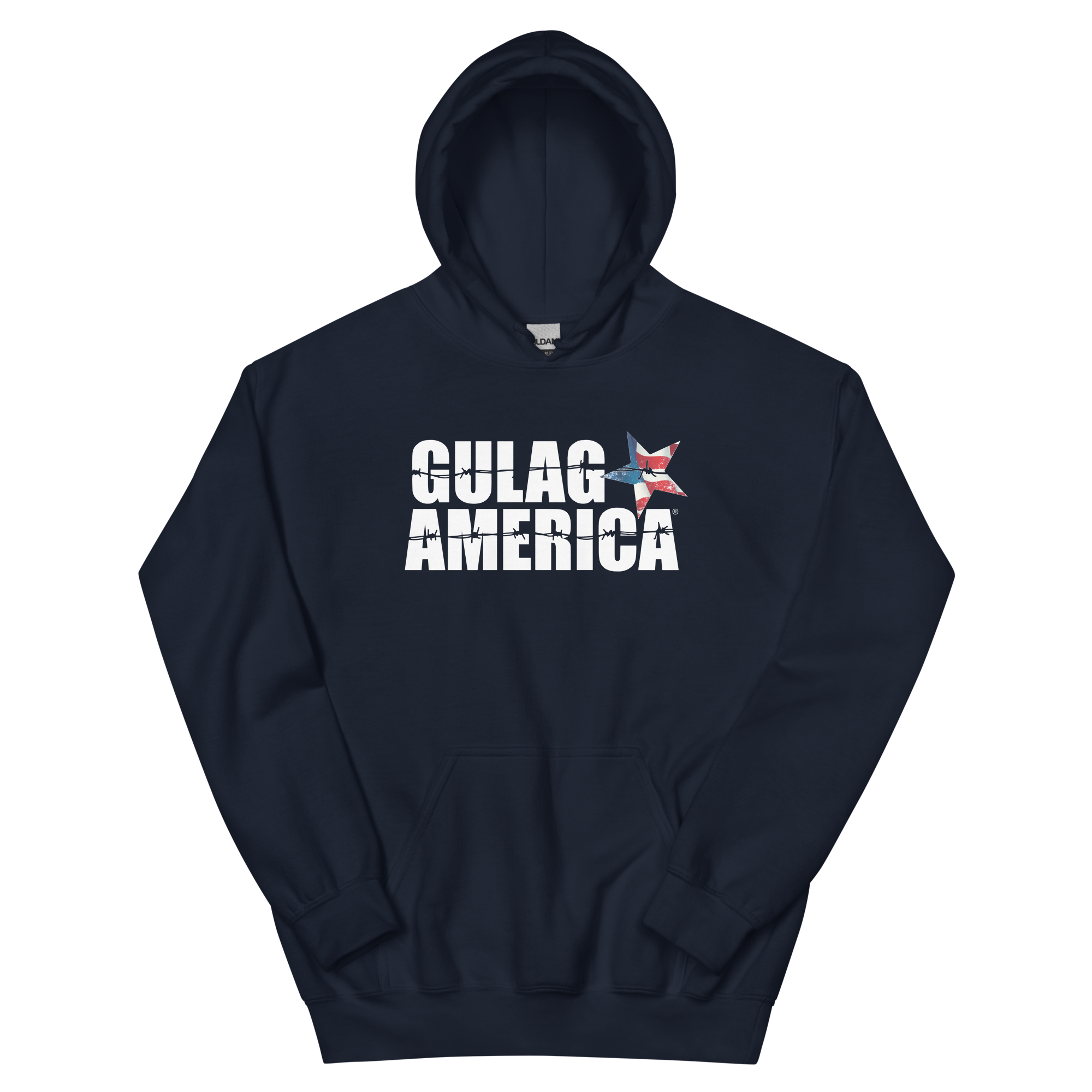 Gulag America Stacked Logo RWB Star
