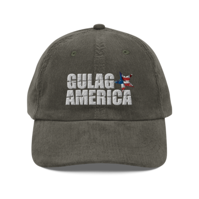 Vintage Corduroy Gulag America Baseball Hat Cap