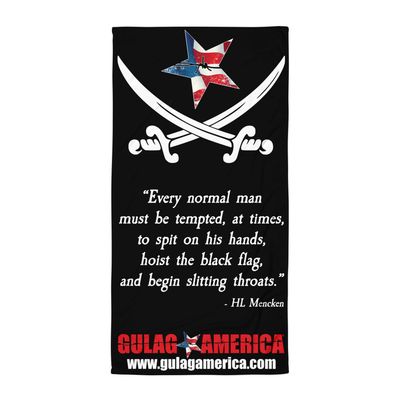 HL Mencken Quote Beach Towel