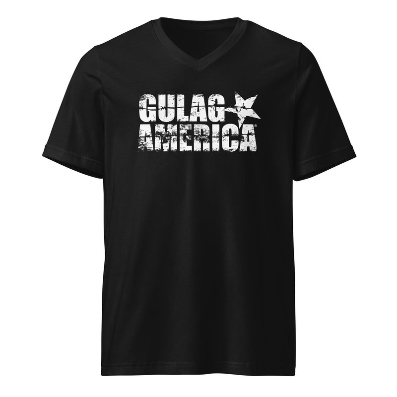 Gulag America Distressed Logo V-Neck