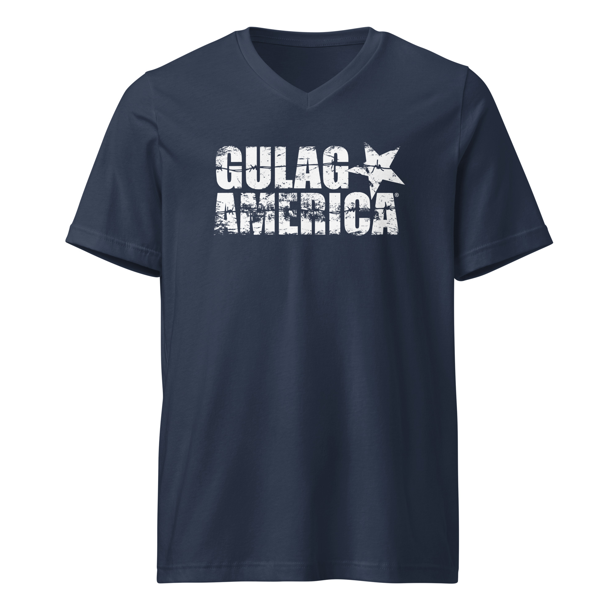 Gulag America Distressed Logo V-Neck