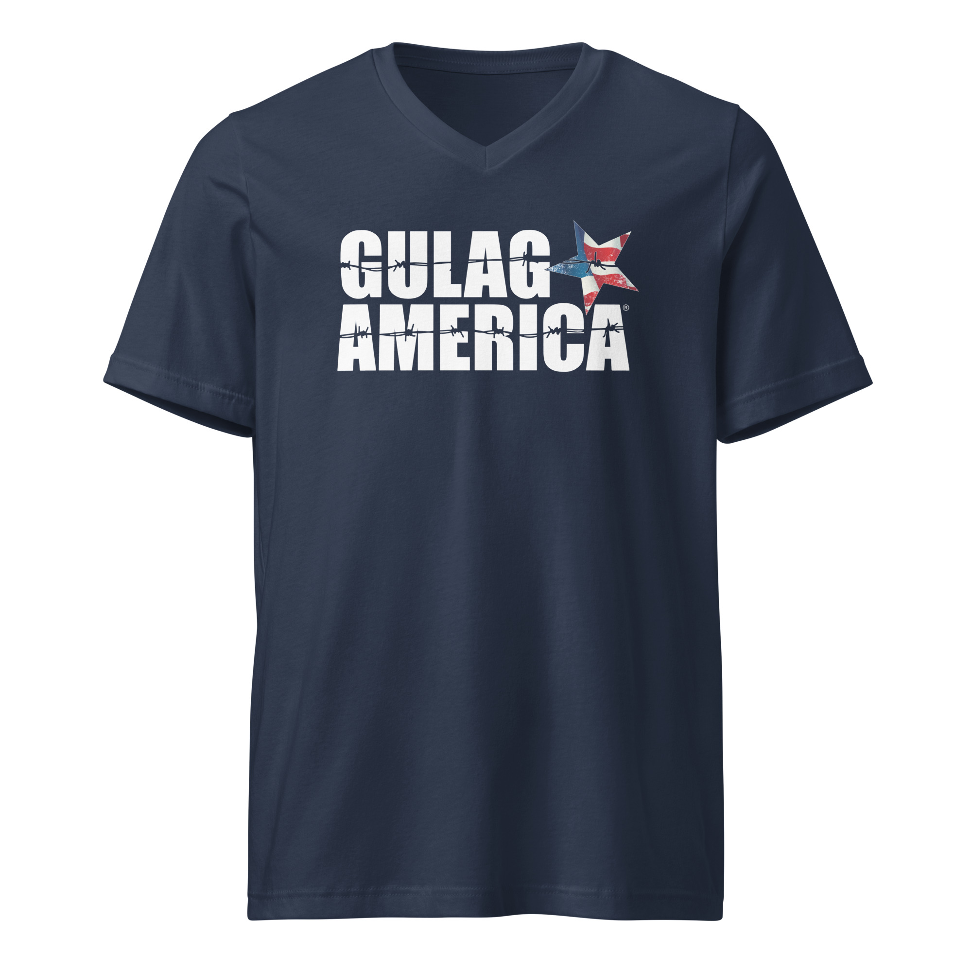 Gulag America RWB Star Logo V-Neck