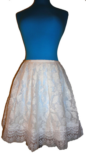 White High Waisted Lace Skirt