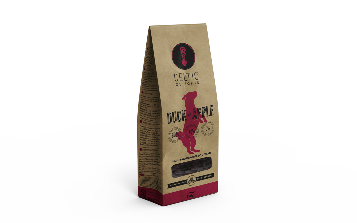 Duck with Apple Treats, Size: 250 gram bag