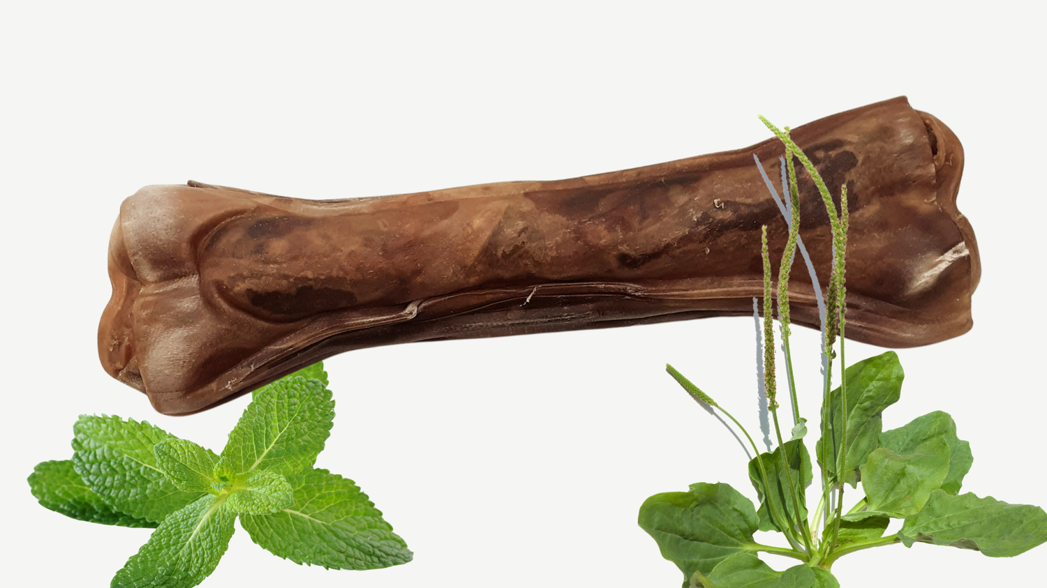 Goat/Deer Skin Chew Bones, Skin Type: Fresh Breath - Deer skin plus mint &amp; plantain - 17cm