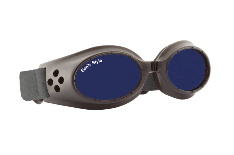 Cool II S -   Hundeschutzbrille Größe S   - Fassung: Schwarz, Gläser: Blau  Größe/Gesamtgewicht: Länge: 13,5 cm, Breite: 4 cm / 40 g