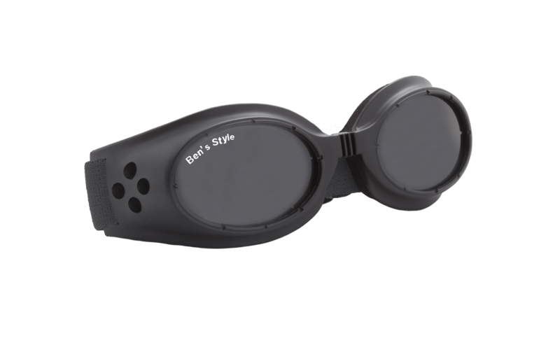 Cool I S -   Hundeschutzbrille Größe S   - Fassung: Schwarz, Gläser: Grau  Größe/Gesamtgewicht: Länge: 13,5 cm, Breite: 4 cm / 40 g