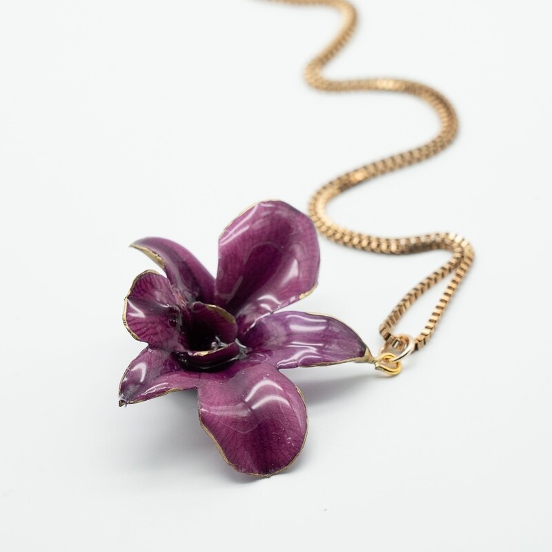 Ciondolo orchidea viola