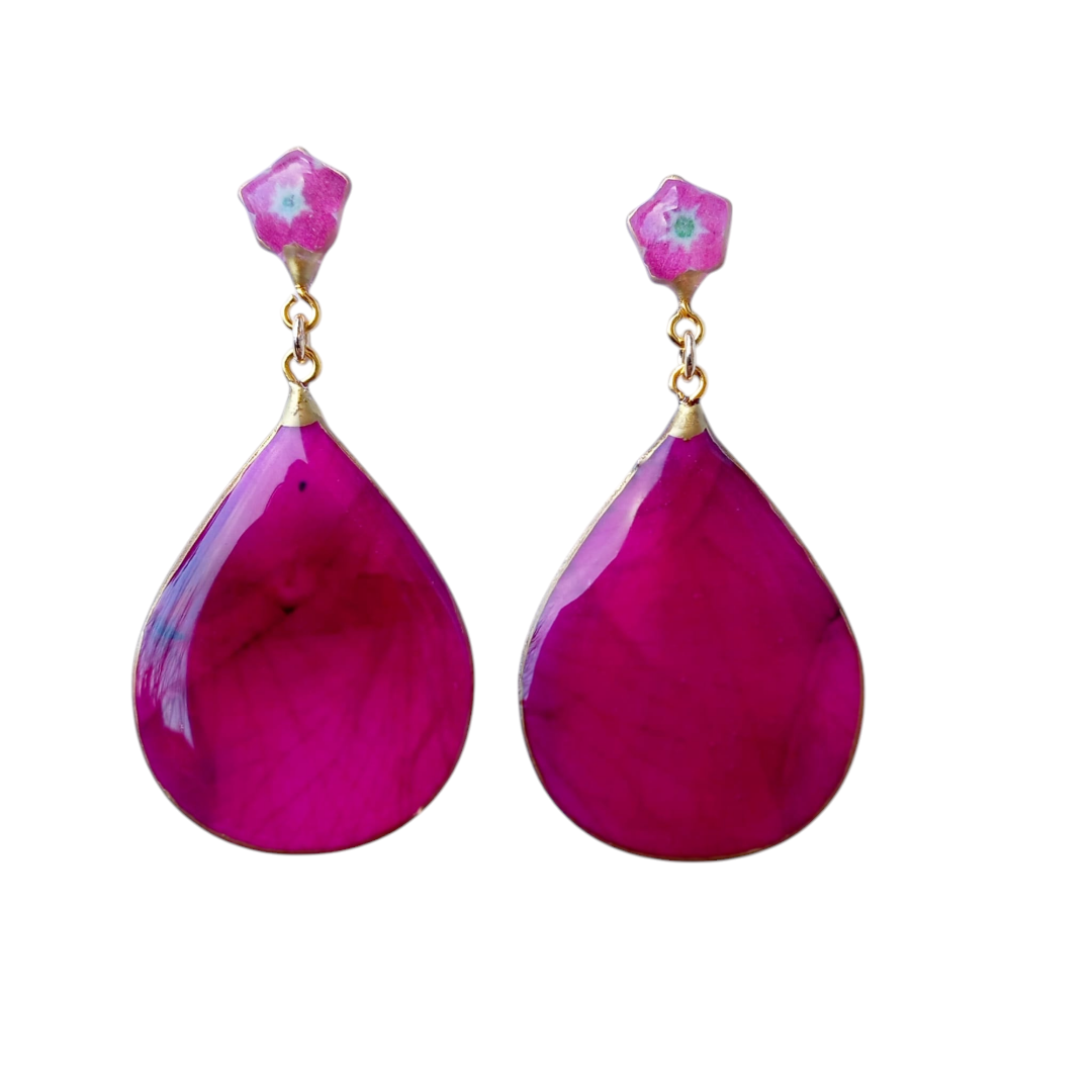 Petalo di rosa fucsia e Nontiscordardime