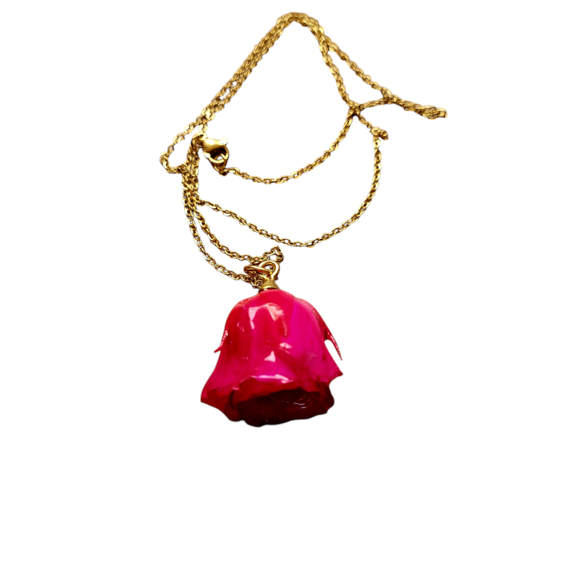 Ciondolo bocciolo rosa fucsia