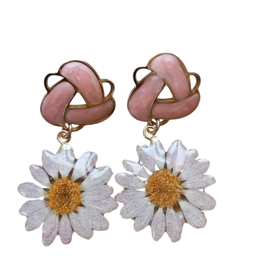 Zinnia e supporto smaltato rosa