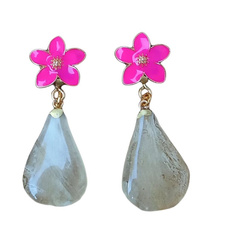 Petalo orchidea bianca con supporto fucsia