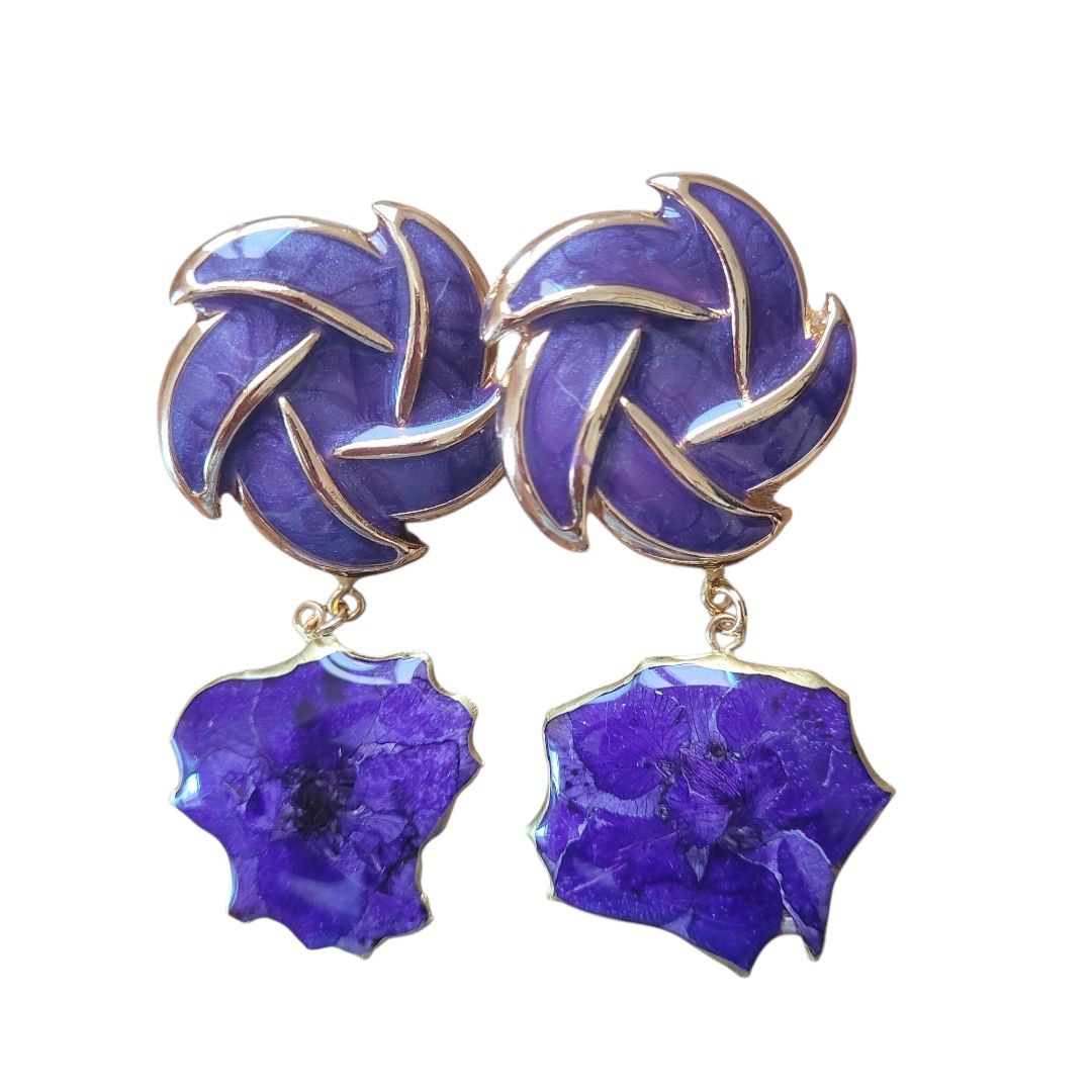 Iris viola e girandola smaltata
