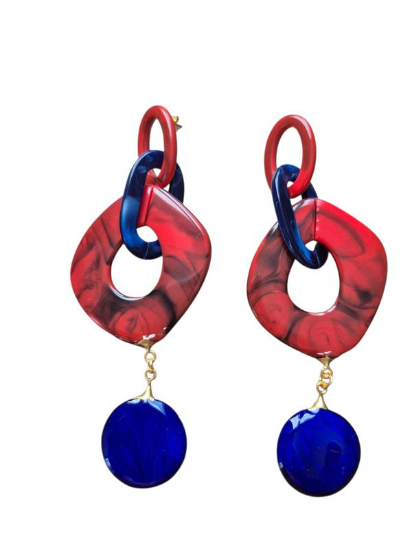 Petalo blu rotondi con montatura geometrica