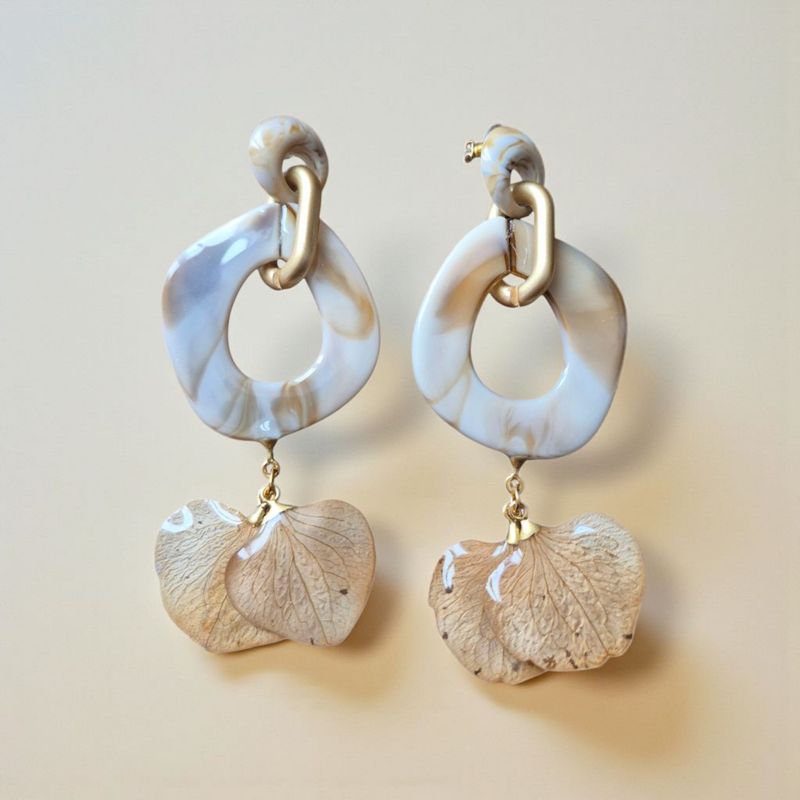 Ortensie beige doppie più supporto vintage