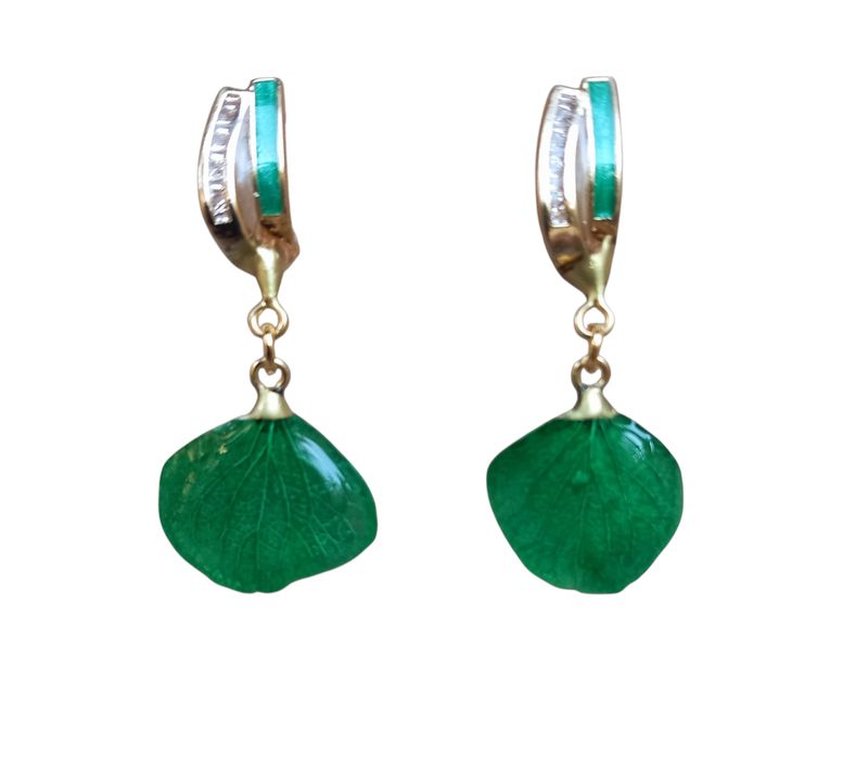 Ortensia verde piu montatura brillantini