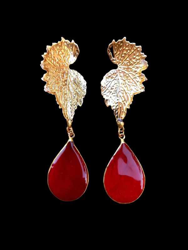 Petalo di rosa Borgogna e foglia dorata