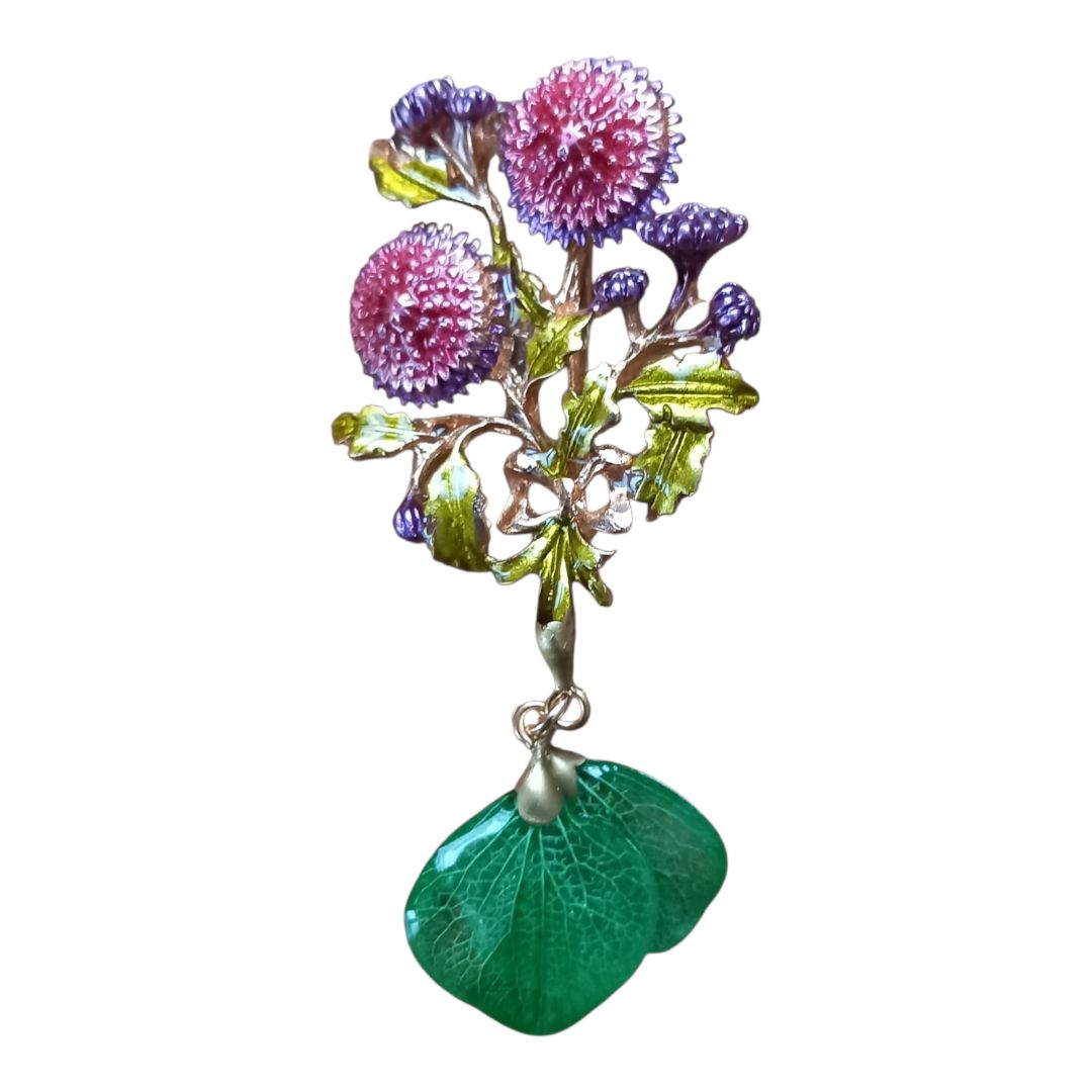 Spilla ortensie verdi