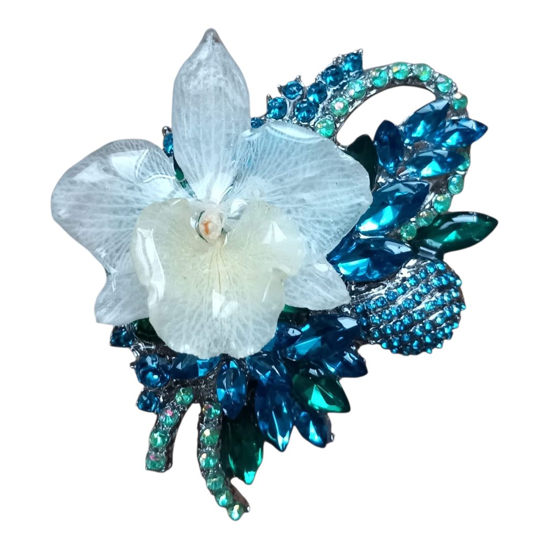 Spilla orchidea bianca