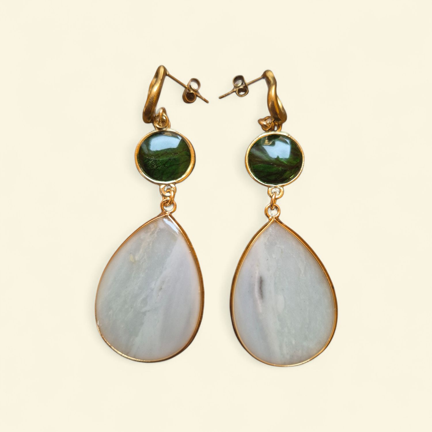 Amazzonite e foglia fior di loto