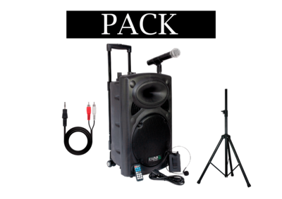 PACK PORT15UHF-BT + SOPORTE + FUNDA + CABLE MINI JACK RCA
