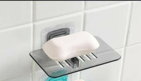 Unbreakable Transparent  ABS Plastic Soap Holder  Bathroom Organizer (Pack Of 2)