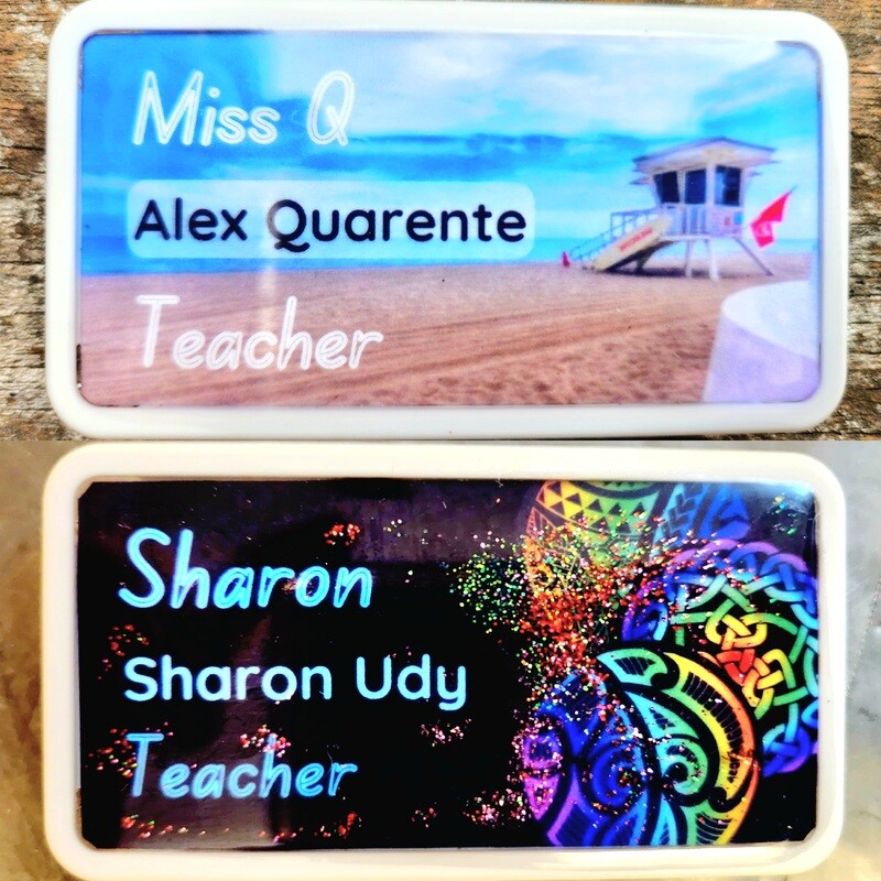 Personalised Name Badges and Other Items: Key Rings, Dig Tags, Rings  &amp; Teamwear
