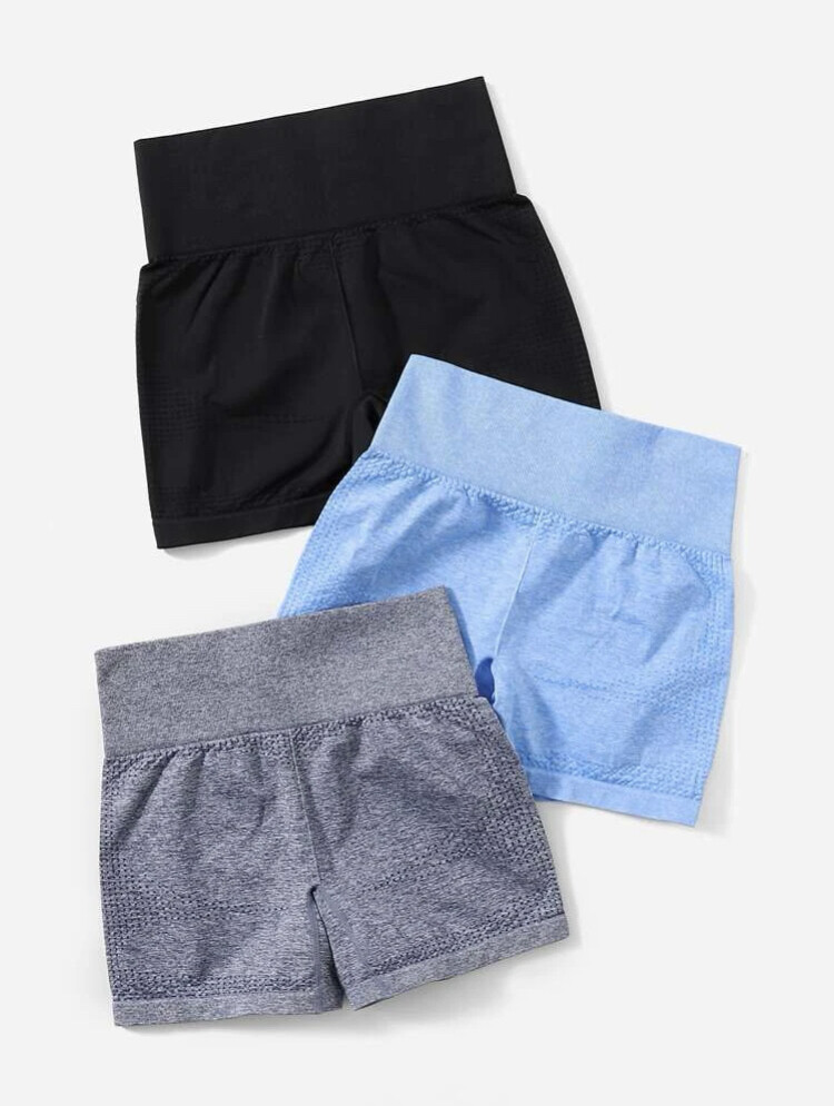 3 Pack Seamless High Stretch Active Wear Shorts