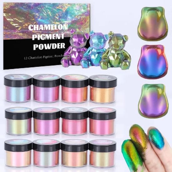 kameleonttipigmentit | CHAMELEON PIGMENT POWDER 12PCS SET - emalia.fi