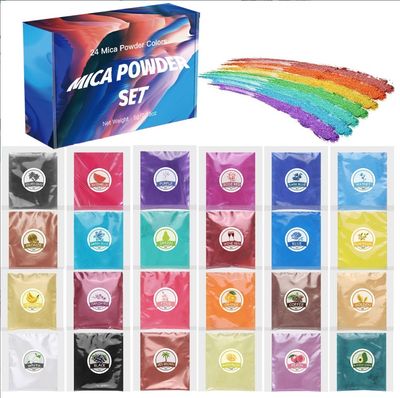24 Colour Mica Powder Pigment set