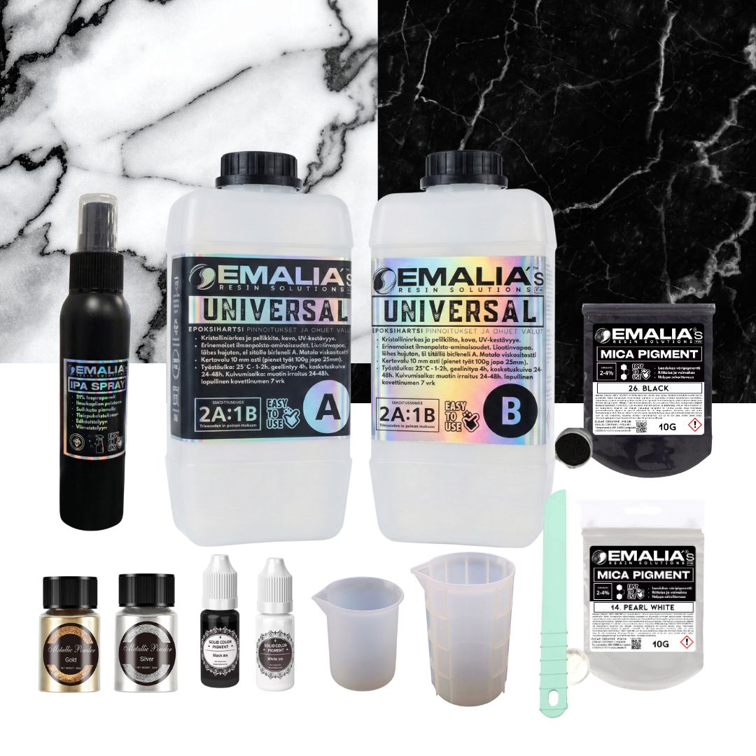 EMALIA® Universal Marble Set – Black / White &amp; Gold / Silver