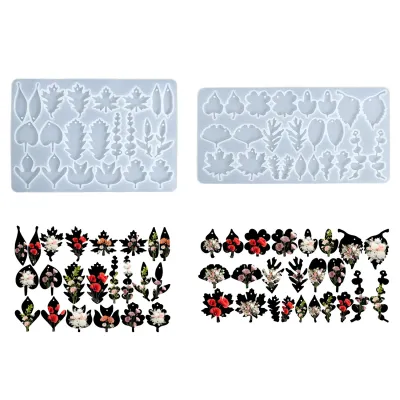 Silikonimuotti korvakoru Flowers &amp; Leafs