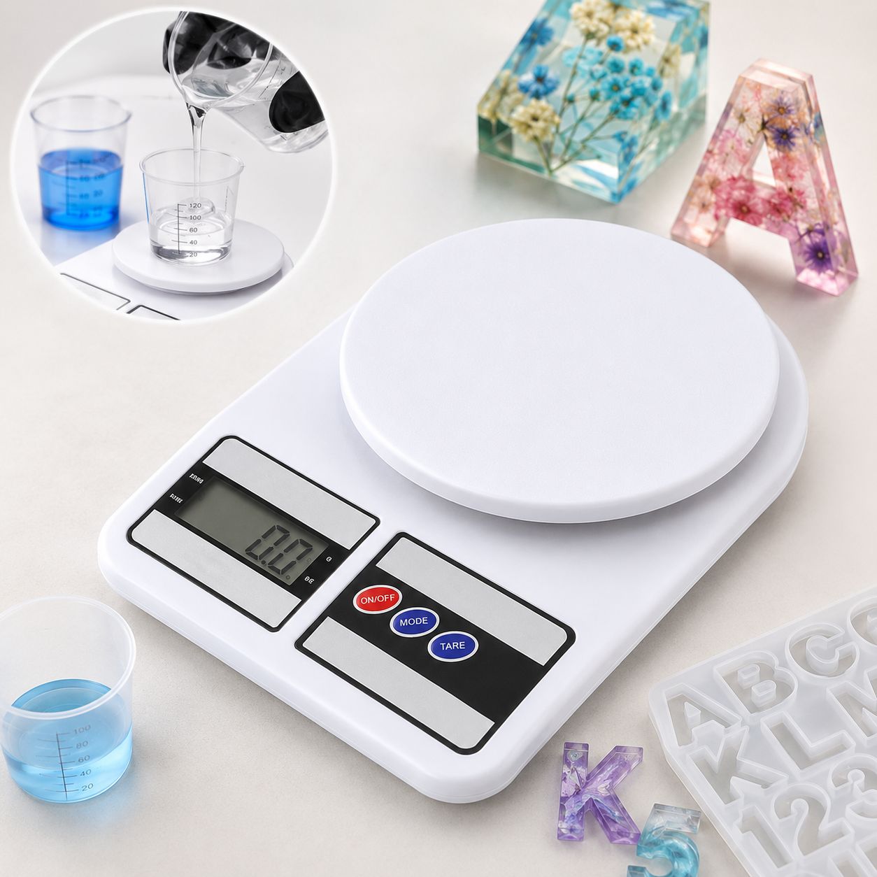 DIGITAALIVAAKA 1 g – 10 kg – tarkka vaaka hartsien ja muiden mittaamiseen