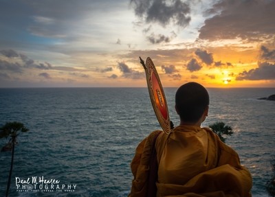 A monk views the Sunset - Phuket Thailand