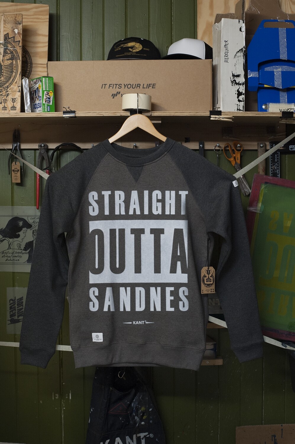 KANT® STRAIGHT OUTTA SANDNES GENSER | Sort/Gråmelert