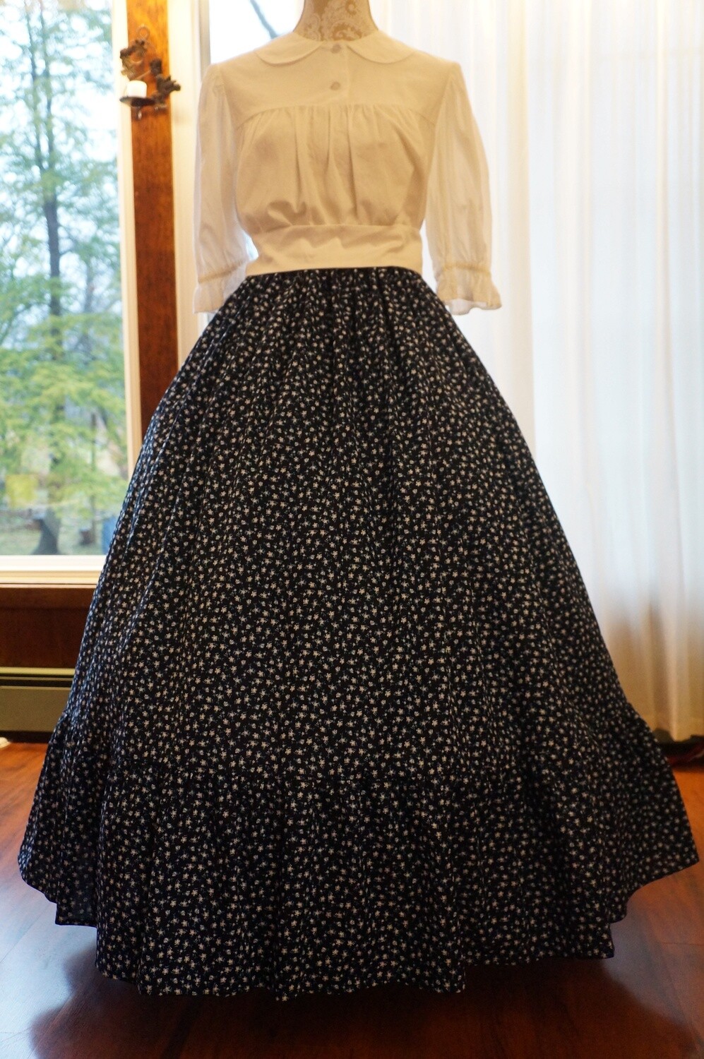 Women&#39;s Long Modest Drawstring Ruffled Skirt