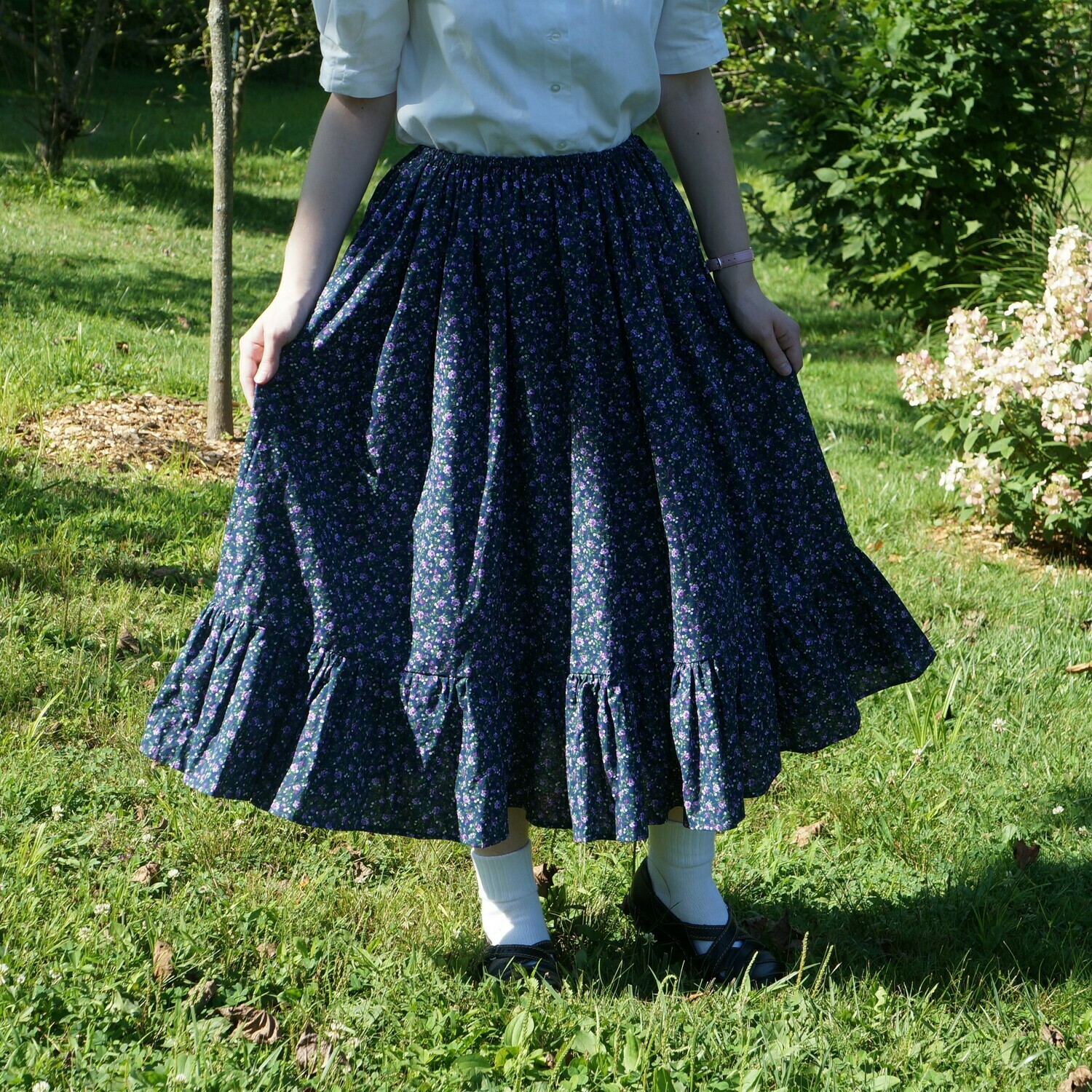 Women&#39;s Long Modest Drawstring Ruffled Skirt