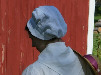 Womens&#39; Eared Linen Dormeuse Cap