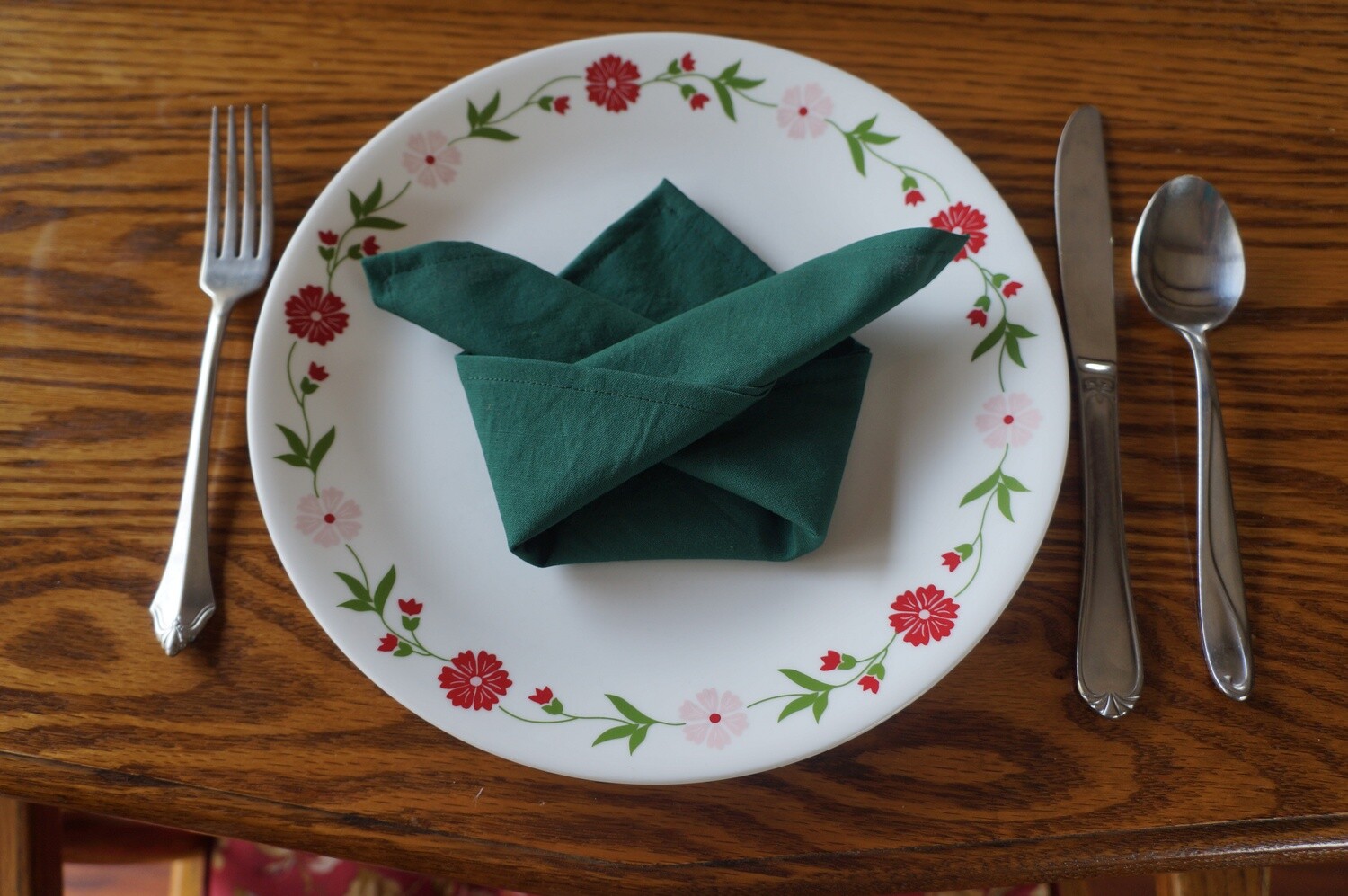 100% Cotton Napkins, Set of Four | Hunter Green