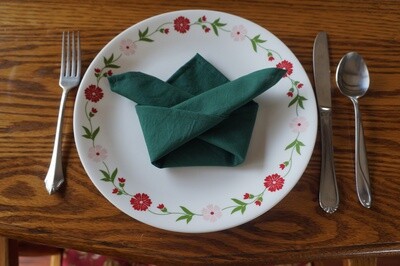 100% Cotton Napkins, Set of Four | Hunter Green