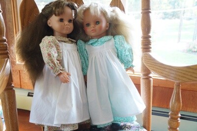 Simply Sweet Dress &amp; Pinafore for 18&quot; Doll | Optional Bonnet