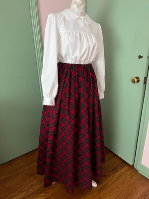 Women&#39;s Long Modest Flannel Plaid Skirt