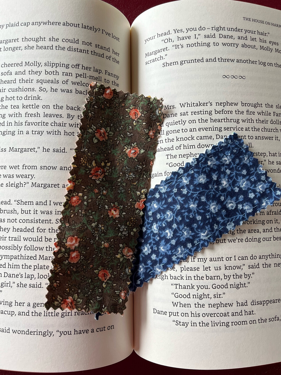 Long Fabric Bookmark, Set of Two